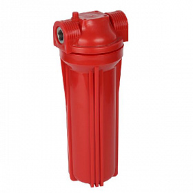 Фильтр для горячей воды АКВАТЕК 10", 1/2" (красный корпус) 
