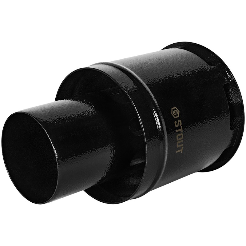 STOUT Оголовок вертикальный с ветрозащитой D80 (п) ЧЕРНЫЙ узкий