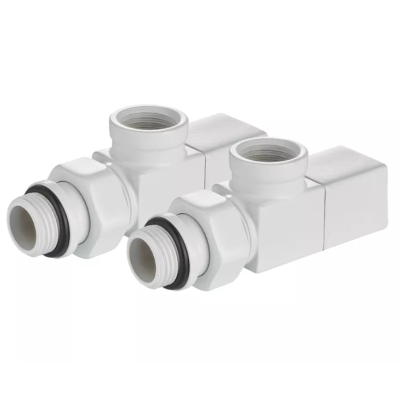 Royal Thermo CUBE Комплект дизайн-вентилей 1/2" осевой (белый)