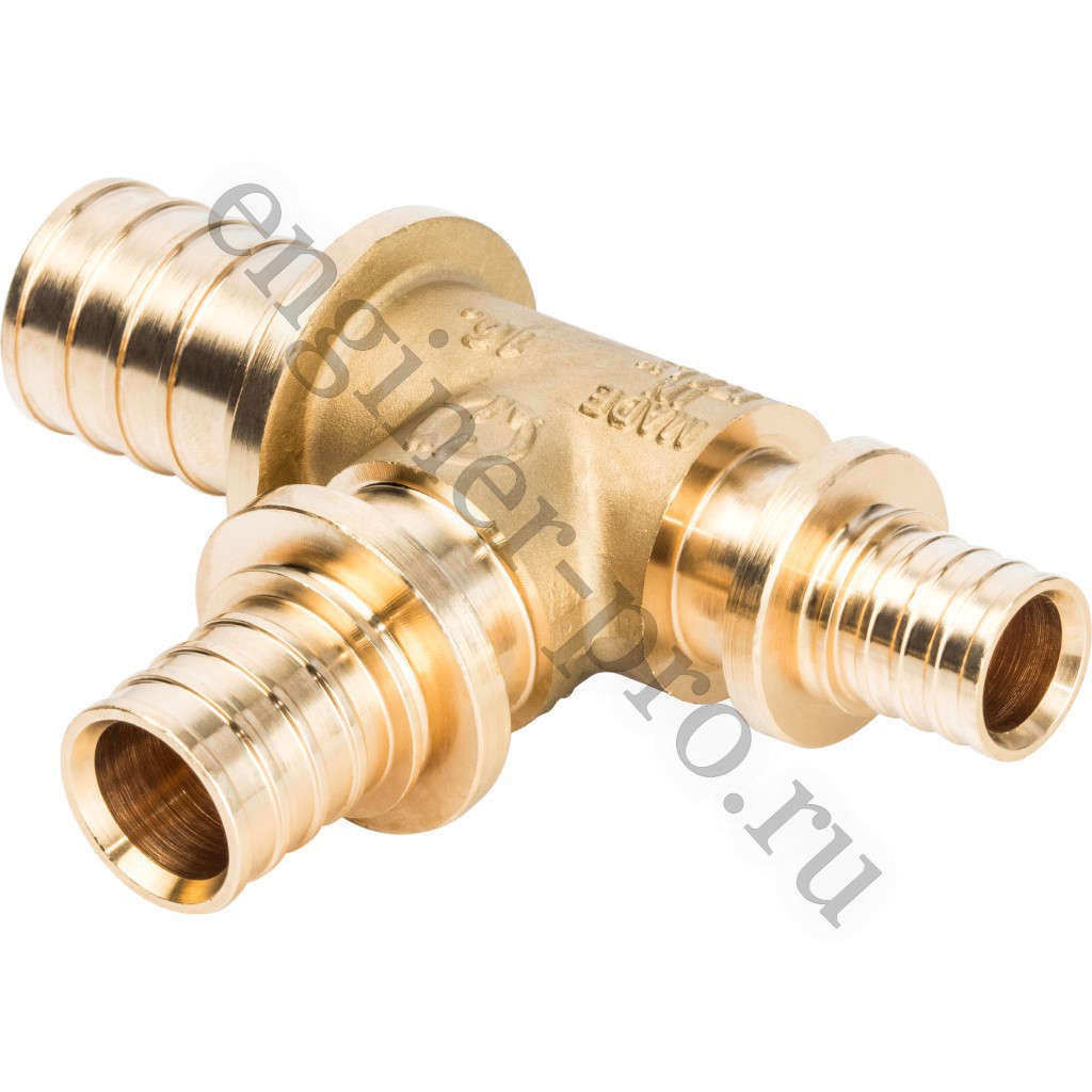 STOUT Тройник переходной 25x20x16 для труб из сшитого полиэтилена аксиальный