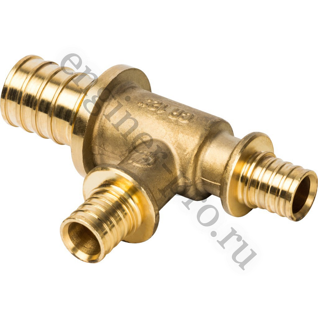 STOUT Тройник переходной 25x16x16 для труб из сшитого полиэтилена аксиальный
