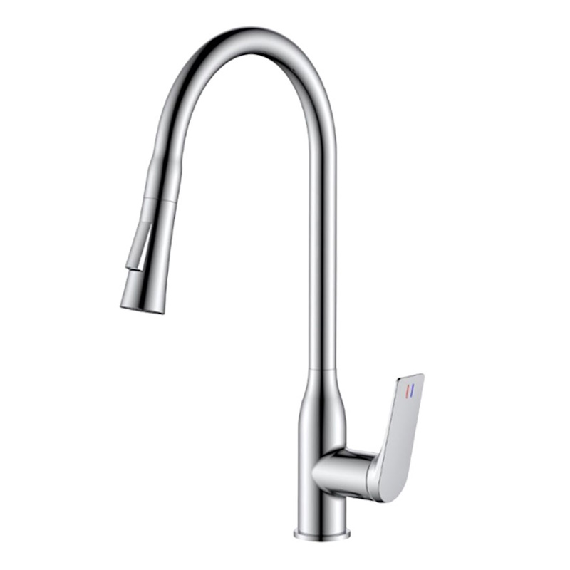 Смеситель для кухни с выдвижной лейкой, VALFEX Adara Сhrome (латунь)