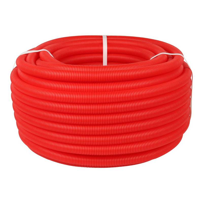 STOUT Кожух гофрированный для трубы 20 мм, КРАСНЫЙ. Бухта 50 метров