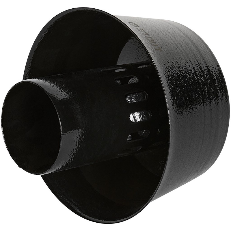 STOUT Оголовок вертикальный с ветрозащитой D80 (п) ЧЕРНЫЙ широкий 