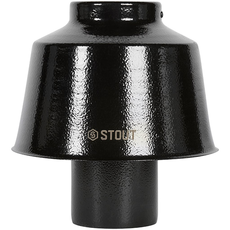 STOUT Оголовок вертикальный с ветрозащитой D80 (п) ЧЕРНЫЙ широкий 