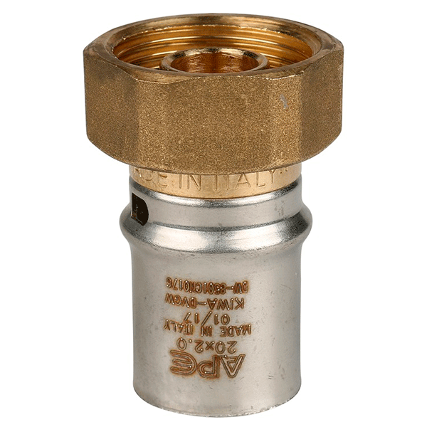 STOUT Пресс муфта с накидной гайкой 20х3/4" для металлопластиковых труб