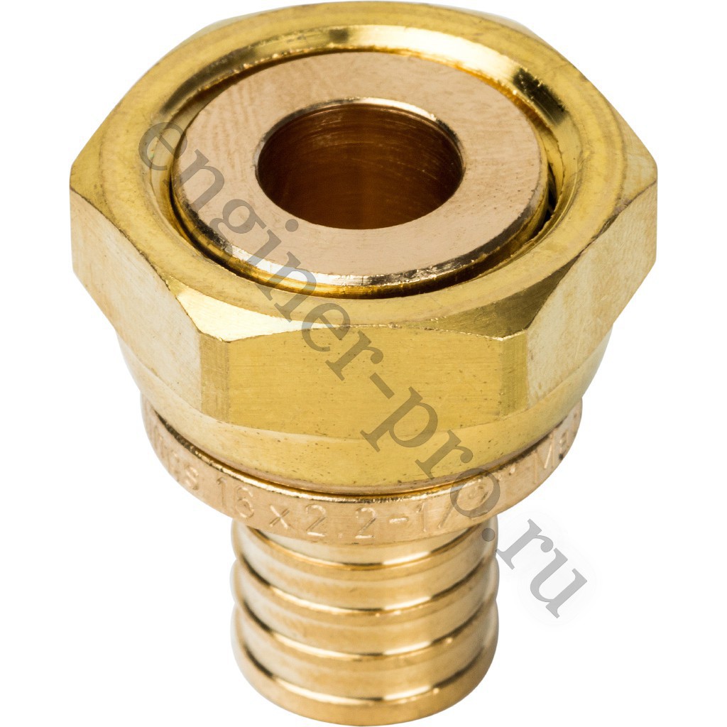 STOUT Муфта с накидной гайкой 16x1/2" для труб из сшитого полиэтилена