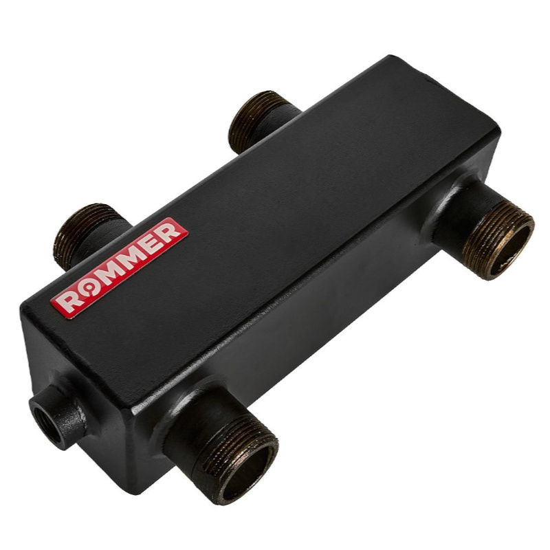 ROMMER Гидравлическая стрелка 1 1/4", 4,53 м3/час (80 квт, в теплоизоляции)