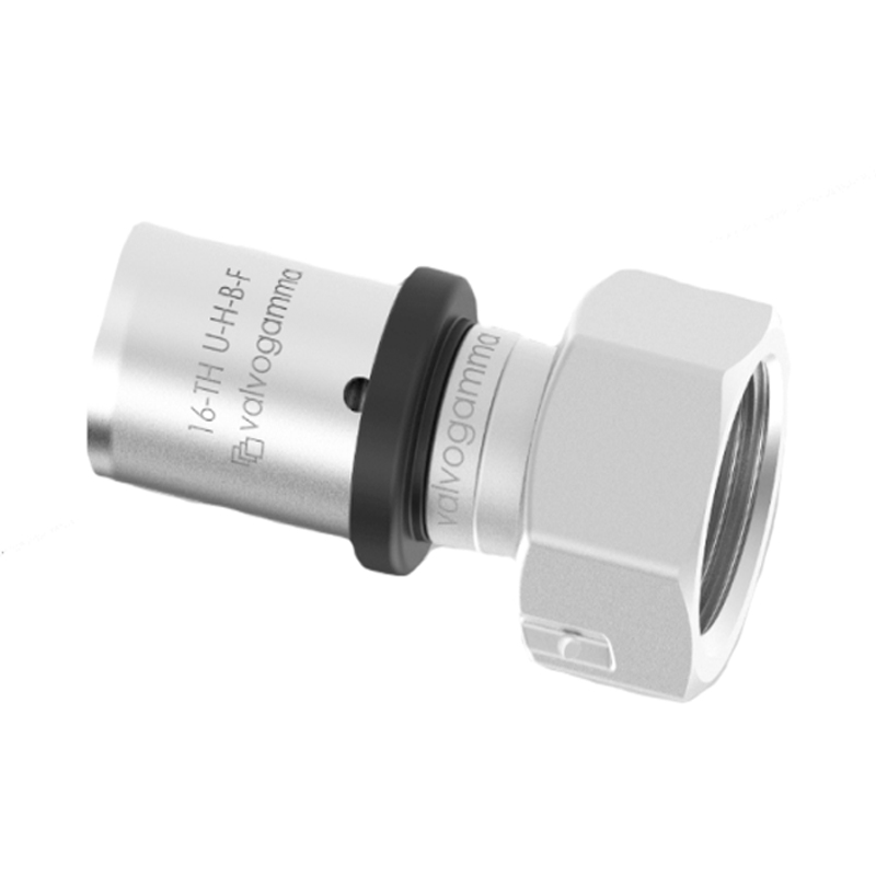 ПРЕСС Муфта 16х1/2" с накидной гайкой Valvogamma