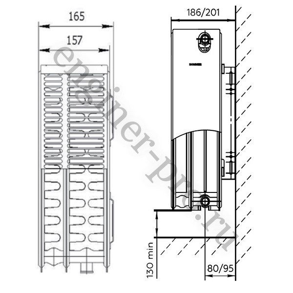 Стальной радиатор Rommer Ventil 33/500/800