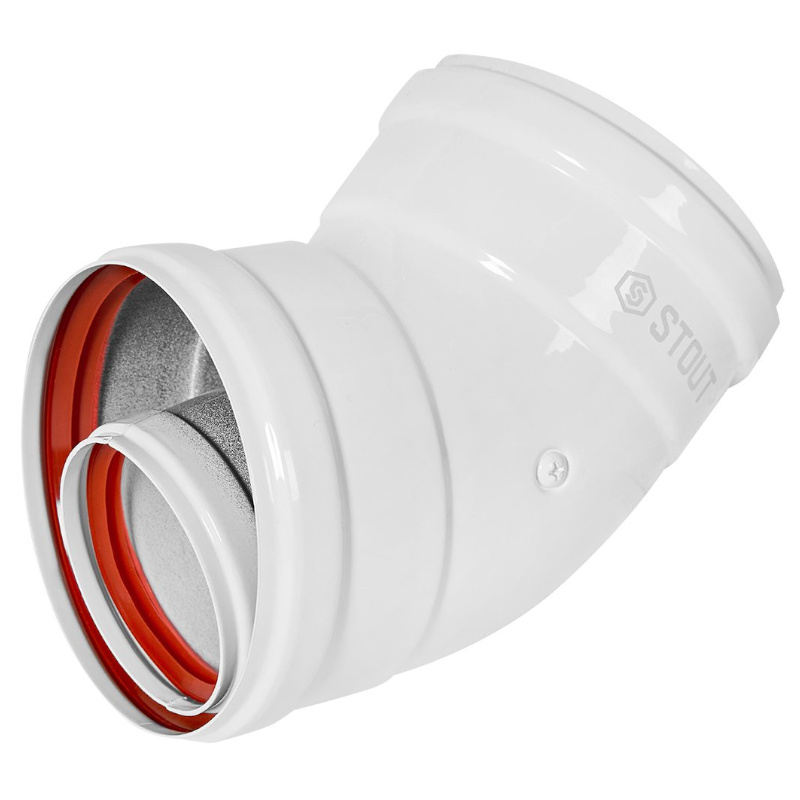 STOUT Отвод коаксиальный D60/100 (м-м) 45°