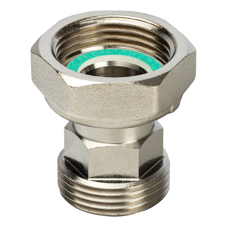 STOUT Разъемное соединение с плоск. уплотн. и обратным клапаном, ник. 3/4"