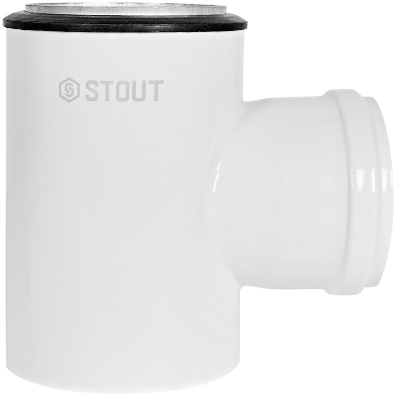STOUT Адаптер универсальный Т-образный для перехода с D60/100 (м-п) на D80/80 (м-м сварной)