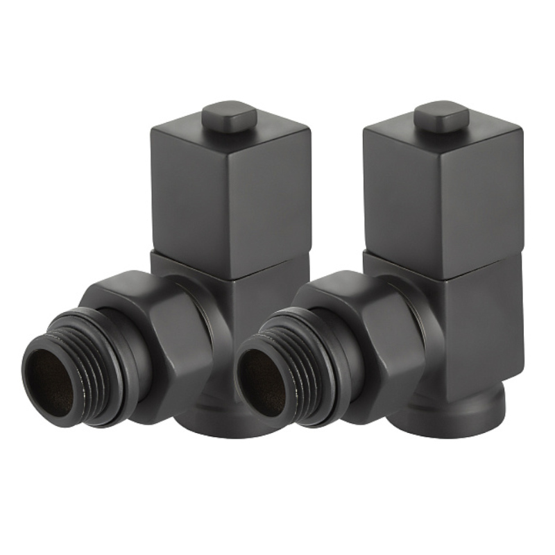 Royal Thermo CUBE Комплект дизайн-вентилей 1/2" угловой (черный)