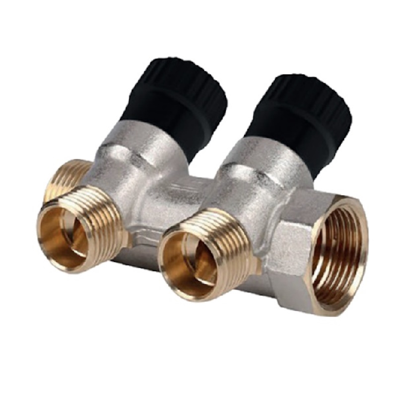 ROMMER Коллектор под 135˚ регулирующий 3/4" х 1/2"- 2 вых. EК