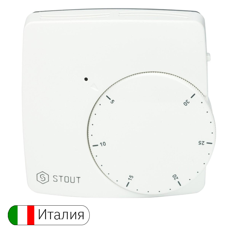 STOUT Комнатный проводной термостат WFHT-DUAL, с датчиком теплого пола L-3 м