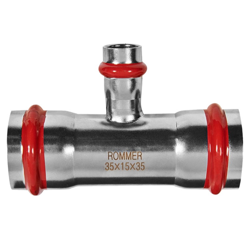 ROMMER Пресс тройник переходн. из нерж. стали 35х15х35