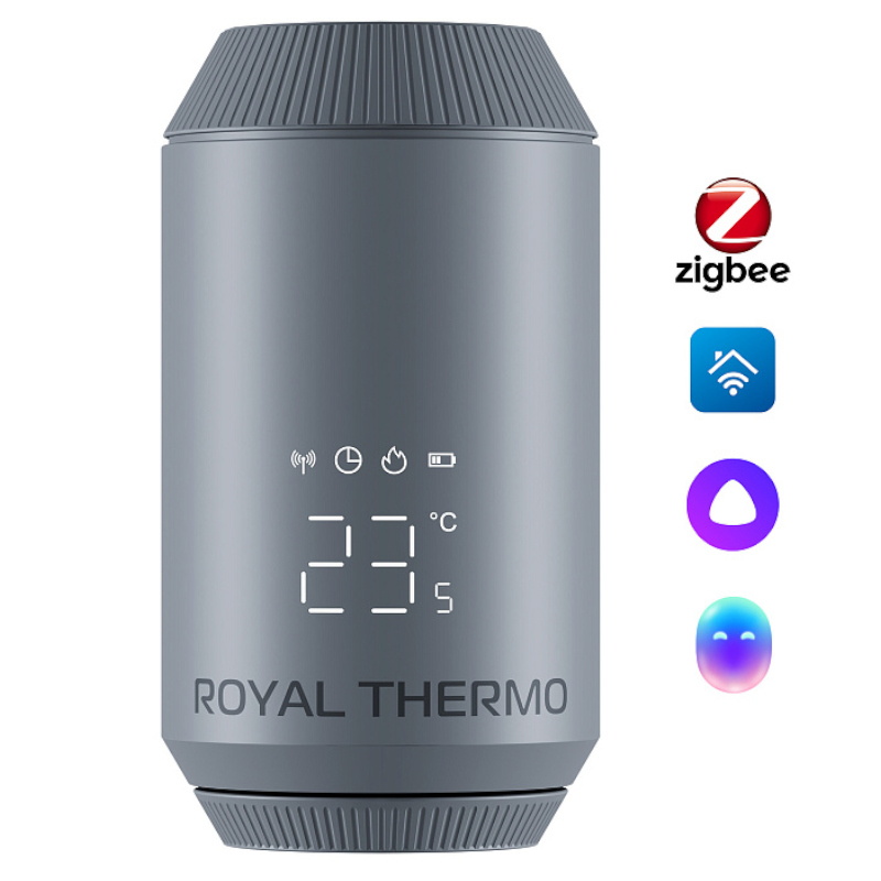 Royal Thermo Smart Умная термоголовка жидкостная M30x1,5 (Серебристая)