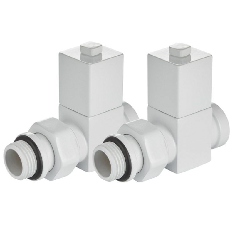 Royal Thermo CUBE Комплект дизайн-вентилей 1/2" прямой (белый)
