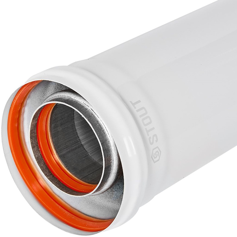 STOUT Труба коаксиальная D60/100, 1000 мм 