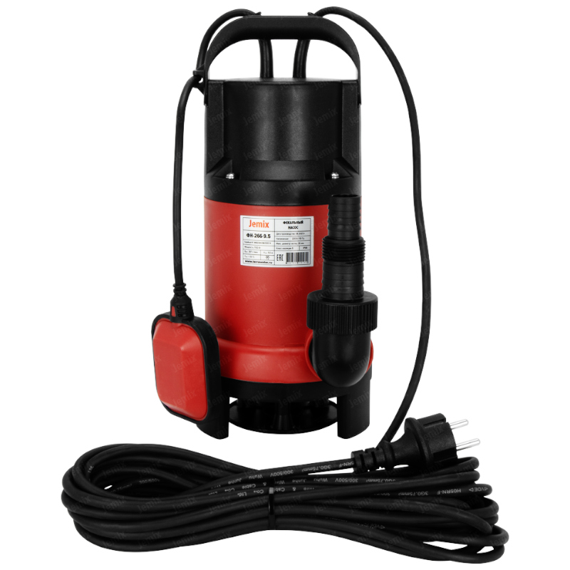 JEMIX Насос фекальный для грязной воды ФН-125-5 (400 Вт, Напор 5 м, производит. 7 м3/ч)