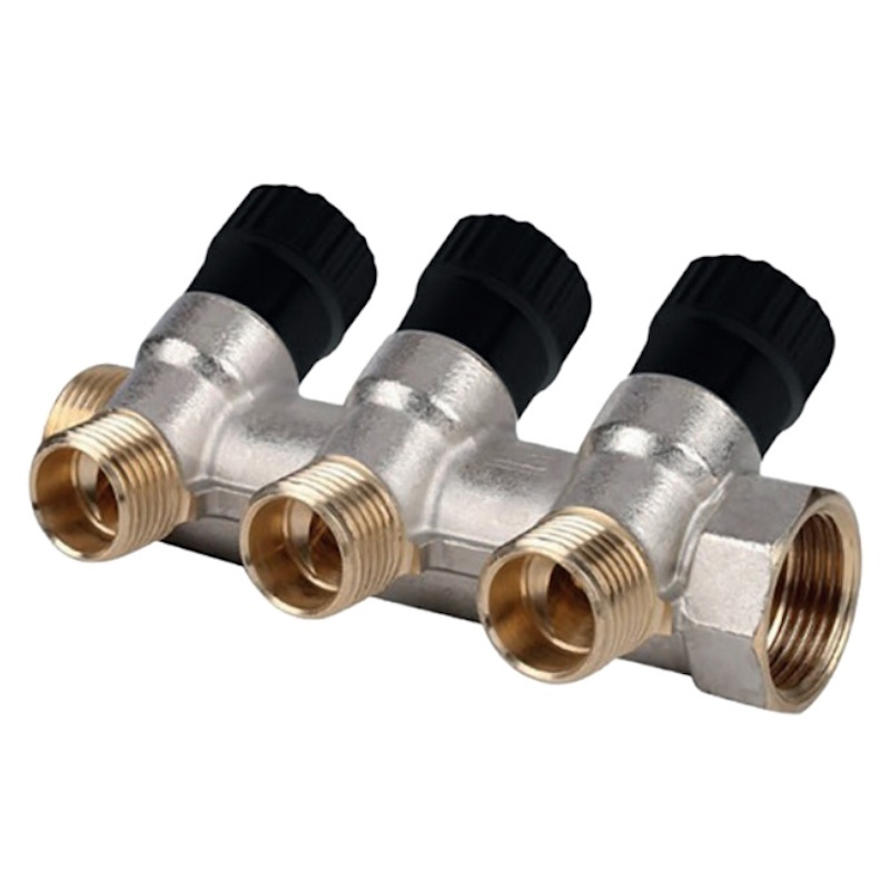 ROMMER Коллектор под 135˚ регулирующий 3/4" х 1/2"- 3 вых. EК