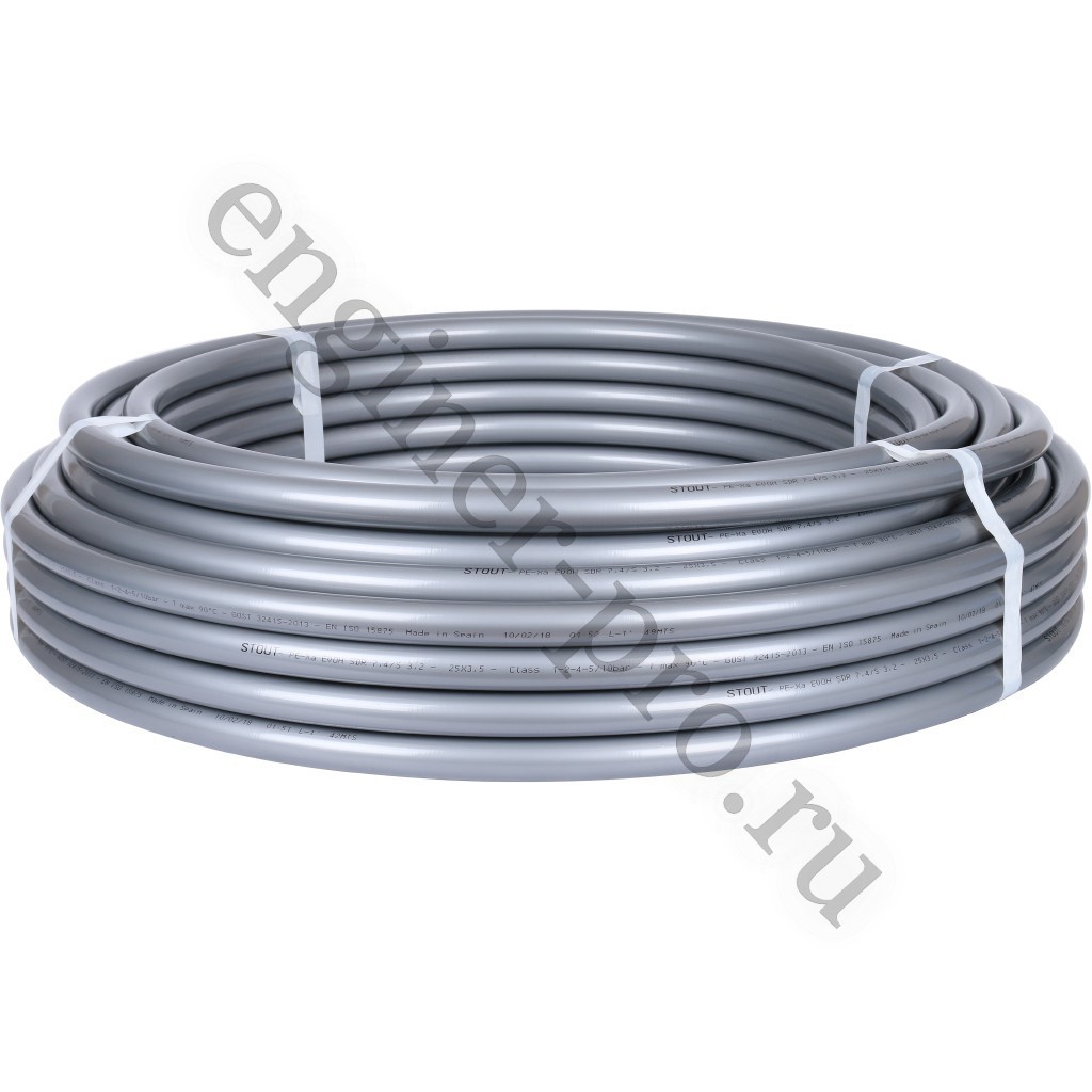 STOUT Труба из сшитого полиэтилена PEX-А-EVOH 25x3,5 (бухта 50 метров)