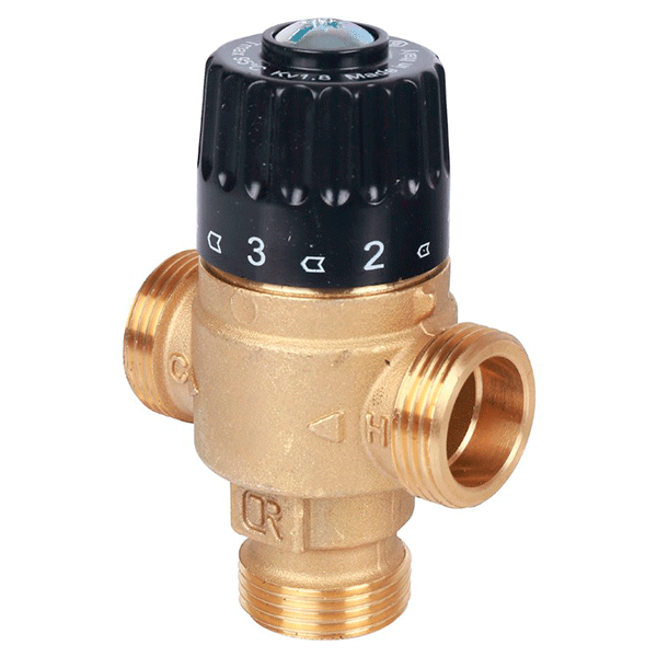 STOUT Клапан трехходовой, 3/4" НР 35-60°С (Kvs 1,8)