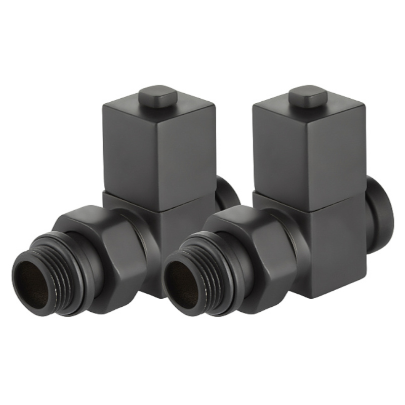 Royal Thermo CUBE Комплект дизайн-вентилей 1/2" прямой (черный)