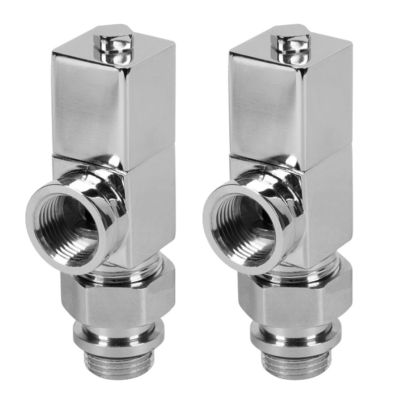Royal Thermo CUBE Комплект дизайн-вентилей 1/2" осевой (хром)