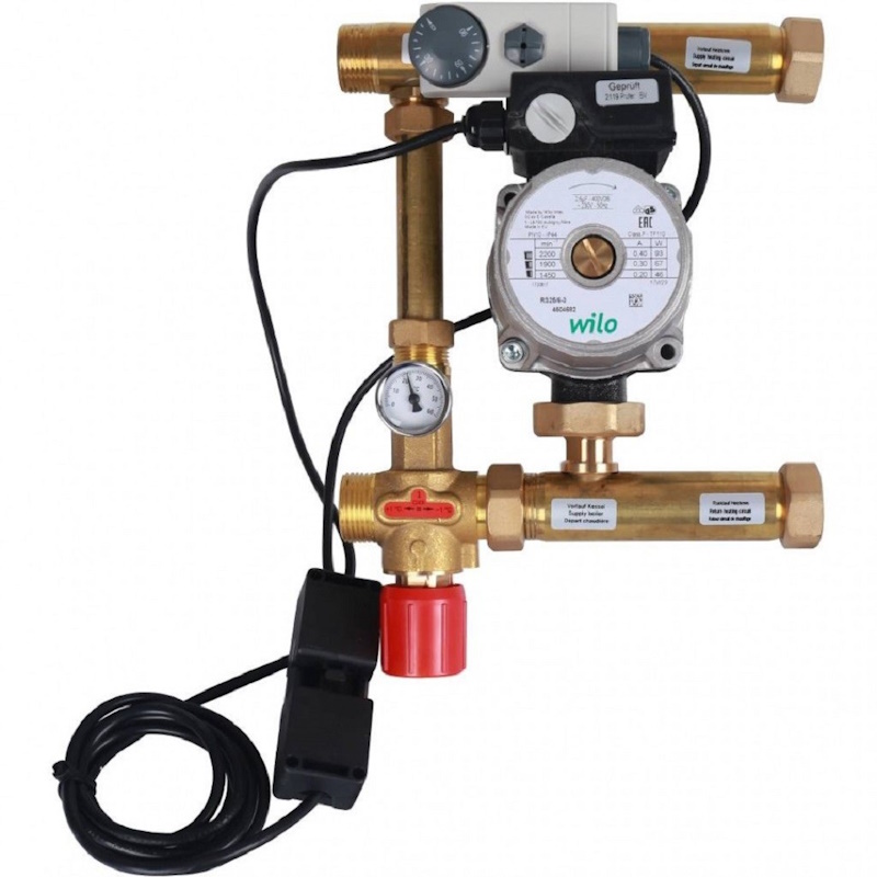 STOUT Насосно-смесительный узел ISOTHERM 30-50°C, 1", с насосом Wilo RS25/6