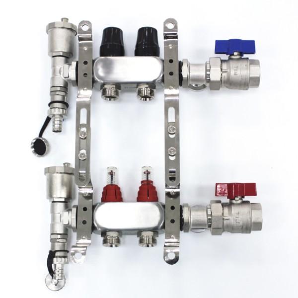 Коллекторная группа TIM из нерж. стали в сборе с расходомерами 2 выхода