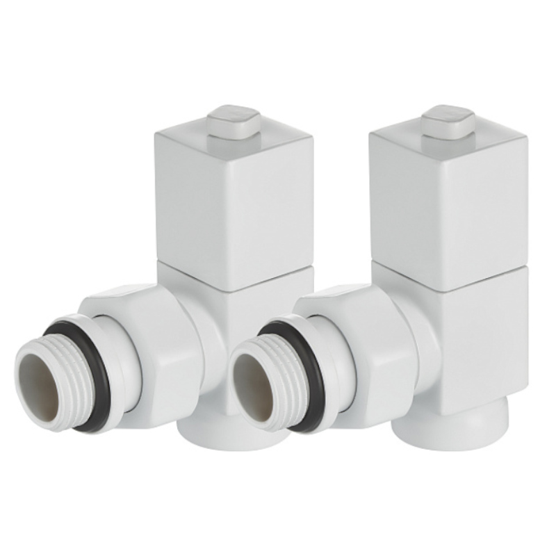 Royal Thermo CUBE Комплект дизайн-вентилей 1/2" угловой (белый)