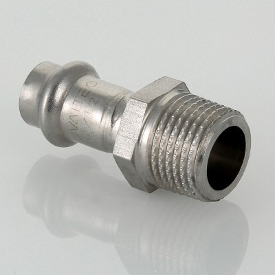 VALTEC Пресс-муфта из нерж. стали НР 12 мм х 1/2" VTi.901.I.001204