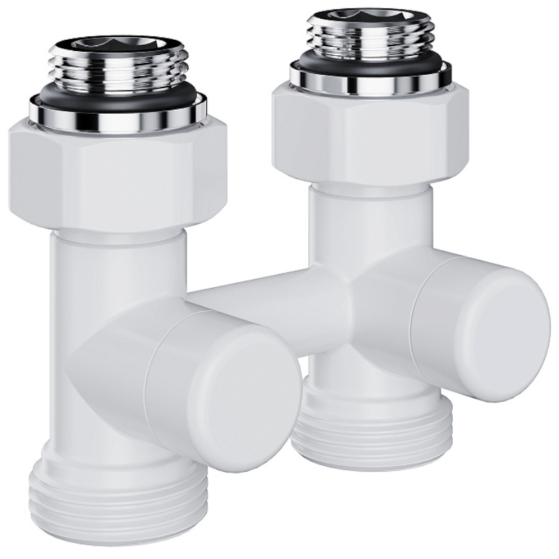 Royal Thermo Design Узел для нижнего подкл. прямой для двухтруб. системы 3/4" (белый)