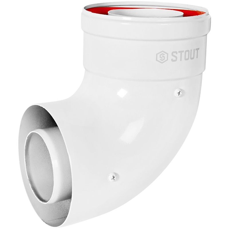 STOUT Отвод коаксиальный D60/100 (п-м) 90°