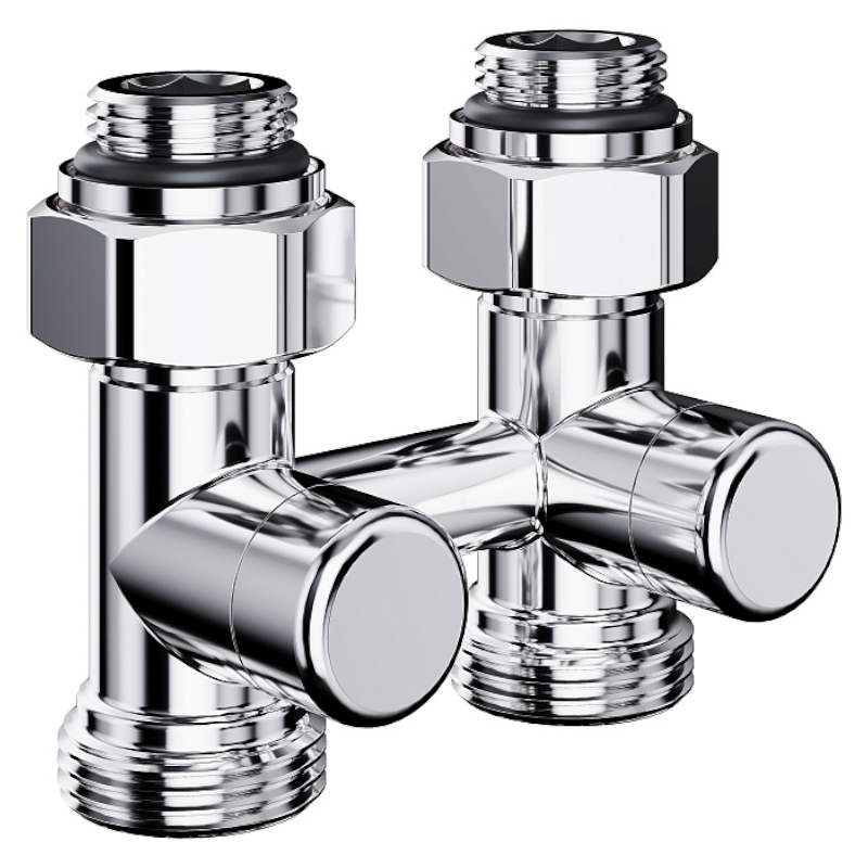 Royal Thermo Design Узел для нижнего подкл. прямой для двухтруб. системы 3/4" (хром)