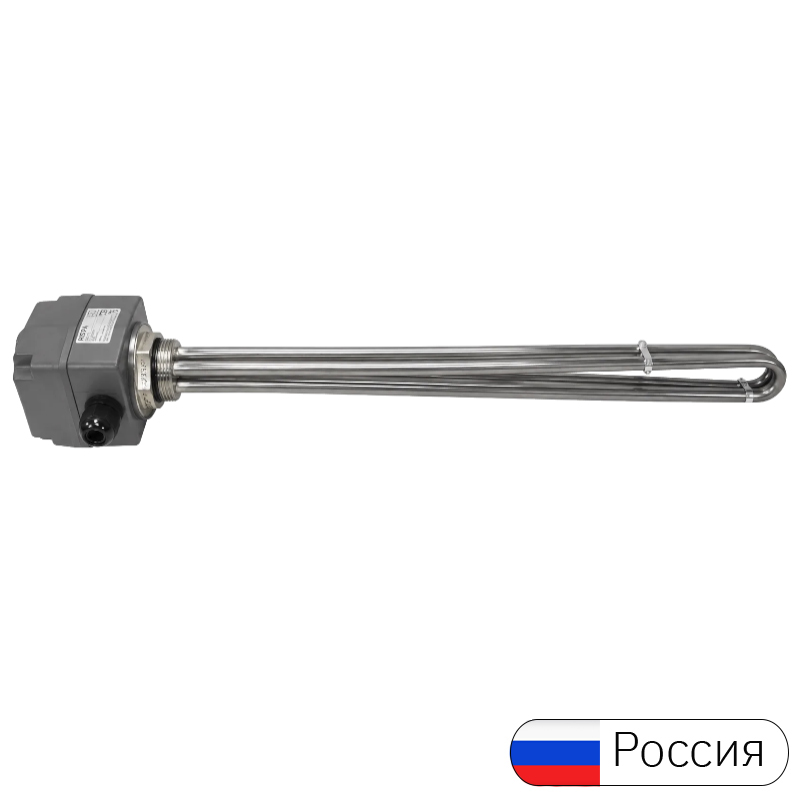ТЭН НЕРЖ. сталь с термостатом для бойлера 1 1/2", 2 кВт (220В)