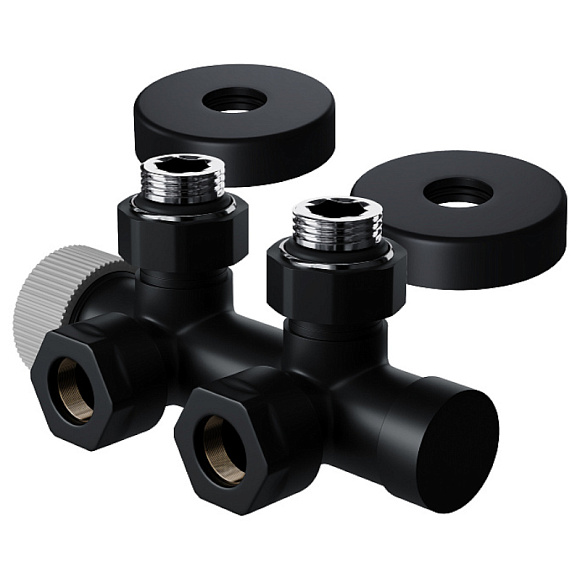 Royal Thermo Design Pro Узел для нижнего подкл. угловой для двухтруб. системы 3/4" (черный)