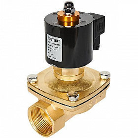 STOUT Клапан электромагнитный, прямого действия, 1 1/4" 220В (нормально открытый)