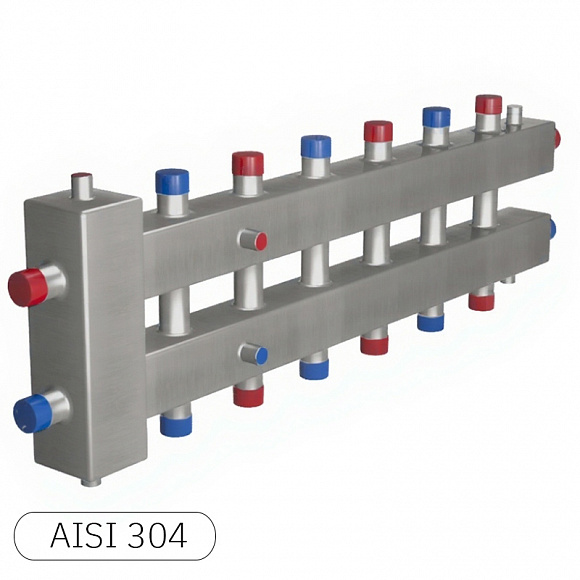 НЕРЖ Гирдравлический разделитель RISPA ГРУ+КМГ 7 выходов (100 квт)