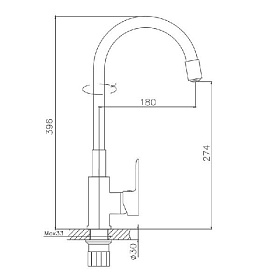 Смеситель для кухни, гибкий излив, VALFEX Estreya Chrome Black (латунь)