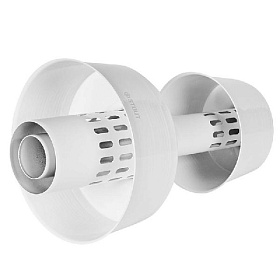 STOUT Оголовок вертикальный с ветрозащитой D60/100 мм (п-п) БЕЛЫЙ широкий 