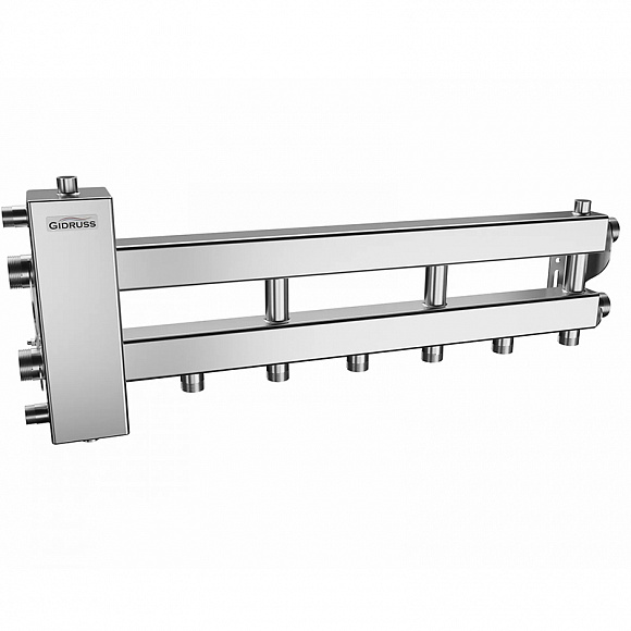 GIDRUSS Коллектор с гидрострелкой BMSS-100-4D (100 кВт, вх. 1 1/4", 3+1 вых. 1 1/4")