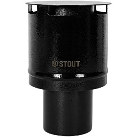 STOUT Оголовок вертикальный с ветрозащитой D80 (п) ЧЕРНЫЙ узкий