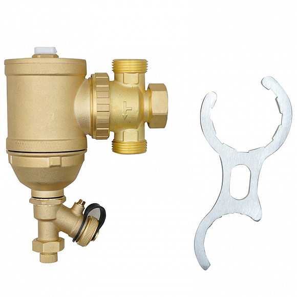 ROMMER Магнитный сепаратор шлама, универсальный поворотный 1" (корпус- латунь)