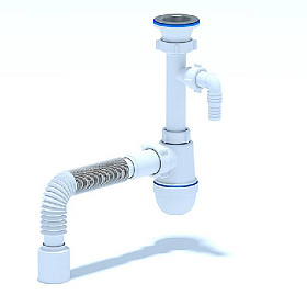 C0310 Сифон АНИ 1 1/2"*40 с отводом для стиральной машины, с гибкой трубой 40*50