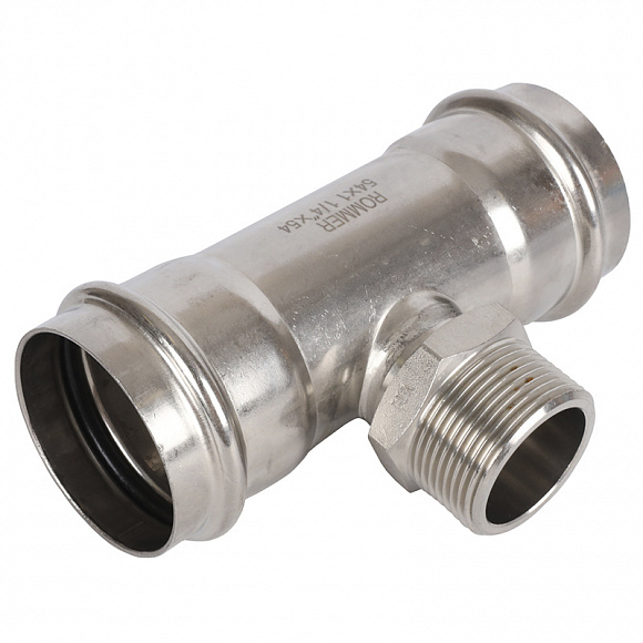 ROMMER Пресс тройник из нерж. стали 54х1 1/4 НР