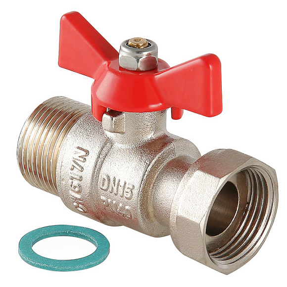 VALTEC Кран шаровой с накидной гайкой, бабочка 1/2x1/2 (ВР-НР)