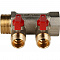SMB 6200 011202 STOUT Коллектор с шаровыми кранами 1", 2 отвода 1/2" (красные ручки)
